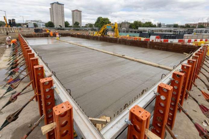 Capital Concrete have supplied 296 cubic metres of EFC for a foundation slab at Euston station