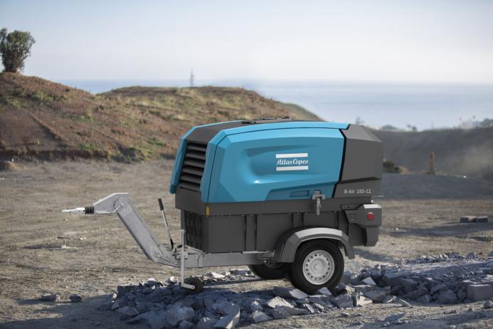 The B-Air 185-12 battery-powered portable air compressor from Atlas Copco