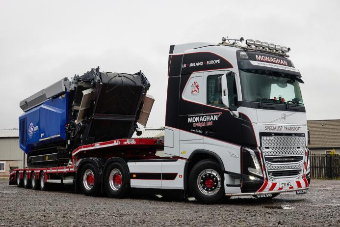 Monaghan Freight have taken delivery of a highly specified Volvo FH 540 Globetrotter 6x4 tractor unit, plated for 120-tonne operations 