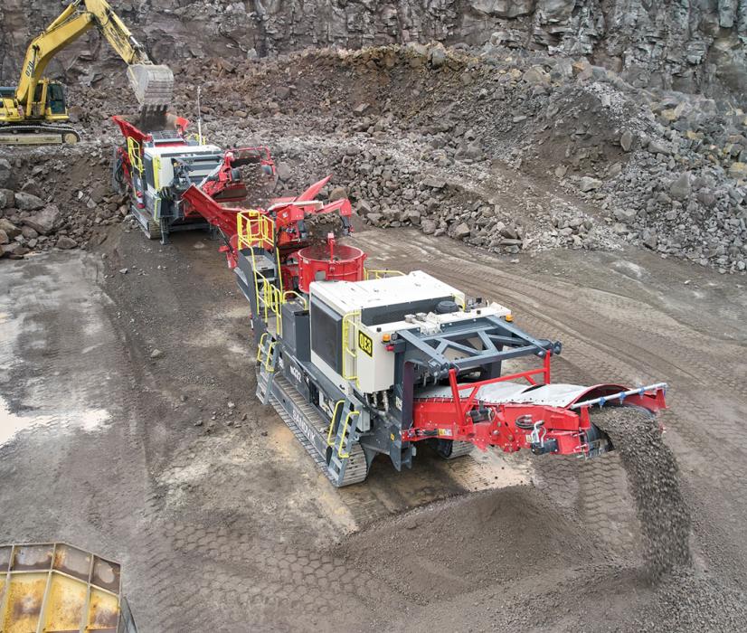 The Sandvik QJ341 and QH332 machines in operation at Watts Quarry