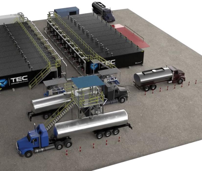 Schematic of a large modular Bitutainer storage facility