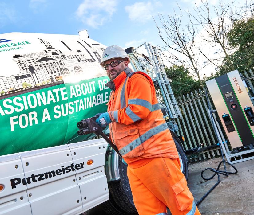 Zenobē provided the charging infrastructure for the new Putzmeister electric truckmixer
