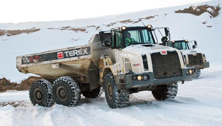 Terex TA300 in snow