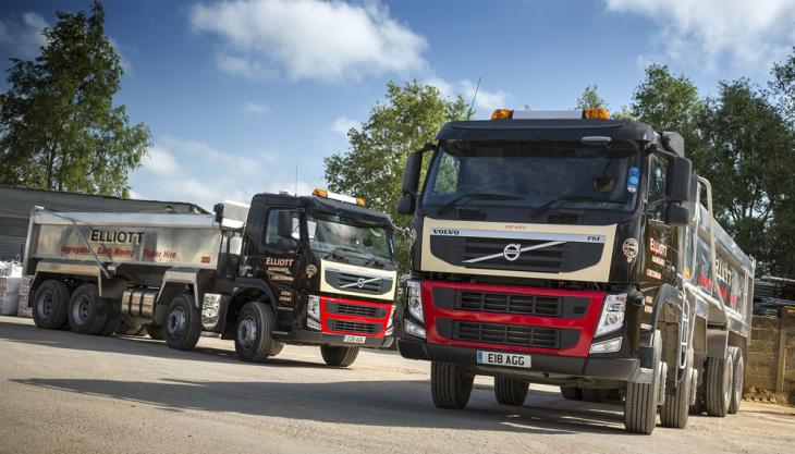 Volvo eight-wheel tipper trucks