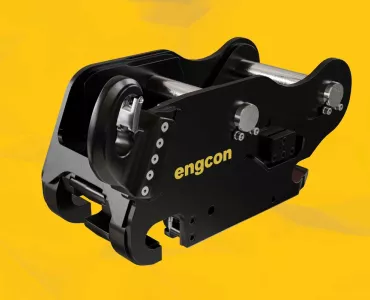 Engcon’s improved quick hitch is designed for mid-size excavators 
