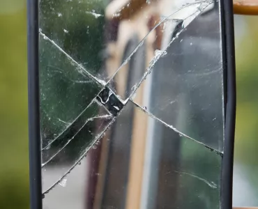 Broken vehicle mirror