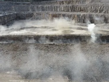 A quarry blast