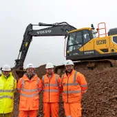 L-R: Kieron Davies, Griffiths; Shaun Sisterson, SMT GB; and Ross Hayward and Nathan Miller, Chepstow Plant International