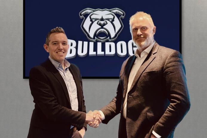 McLanahan and Bulldog handshake