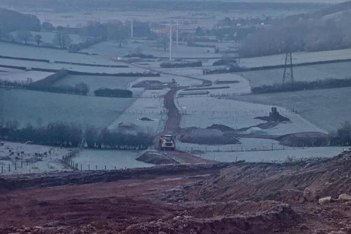 Kelston Sparkes working on the northern section of the Hinkley Connection project