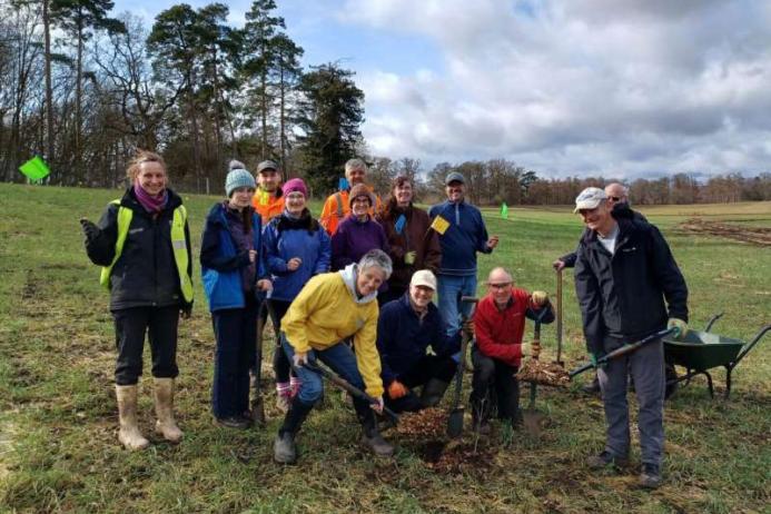 Final tree planting at Panshanger Park