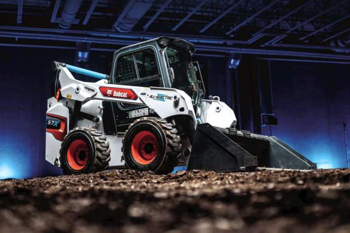 The prototype Bobcat S7X all-electric skid-steer loader