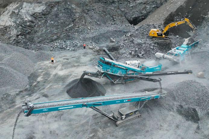 The crushing, screening and conveying set-up at Collen Bros’ quarry in Tandragee
