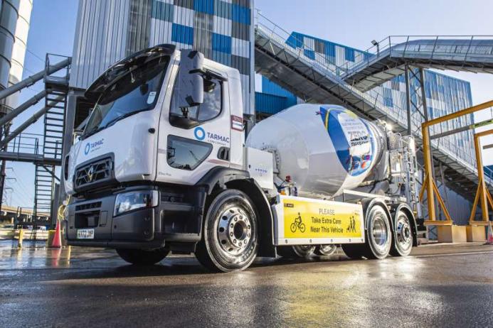 The Tarmac e-mixer at the company’s Washwood Heath plant in Birmingham