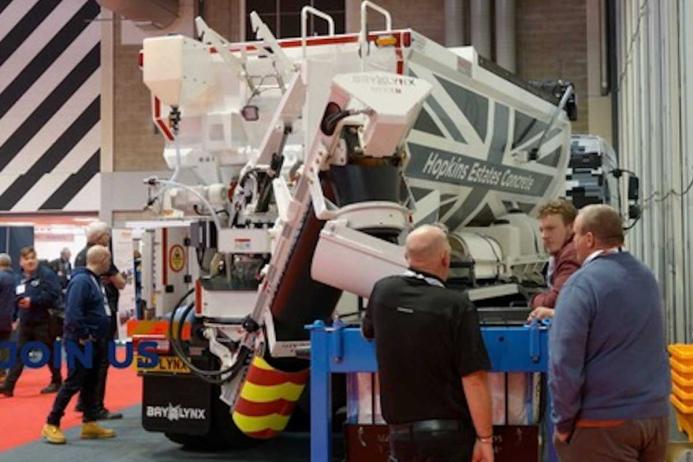 BlueRinse wash-out systems and slurry tubs were shown on the Bay-Lynx stand at the recent UK Concrete Show