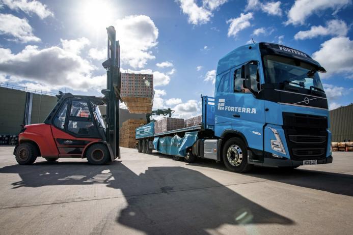 Desford’s first despatch of bricks were loaded on to trucks from Forterra’s Euro 6 fleet