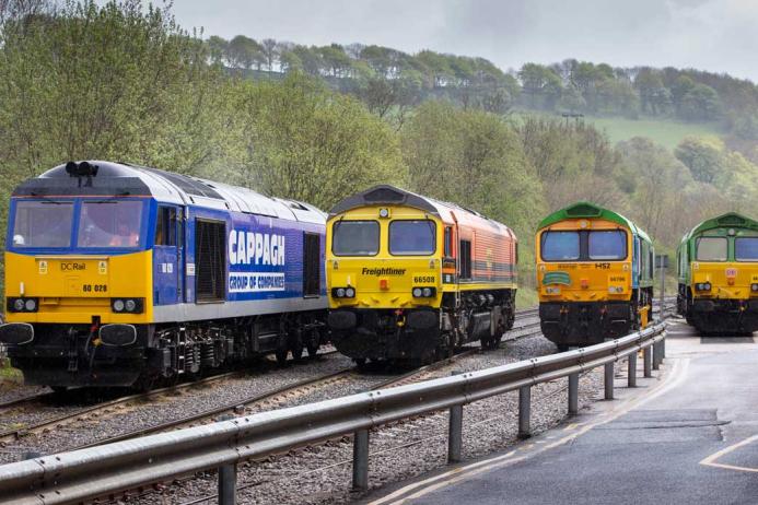 The four locos of freight operating companies