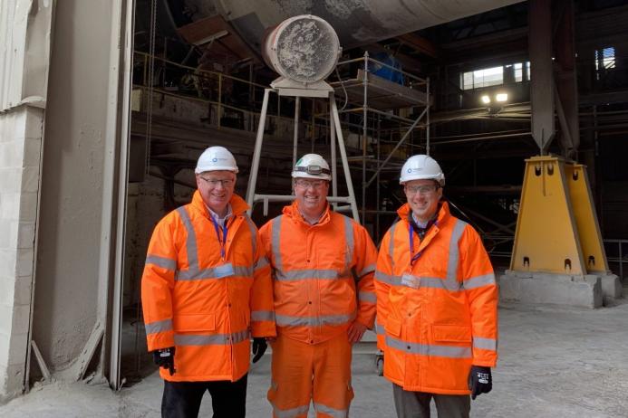 L-R: Martin Whitfield MSP, Dunbar plant manager Craig Kirkland and Daniel Johnson MSP 