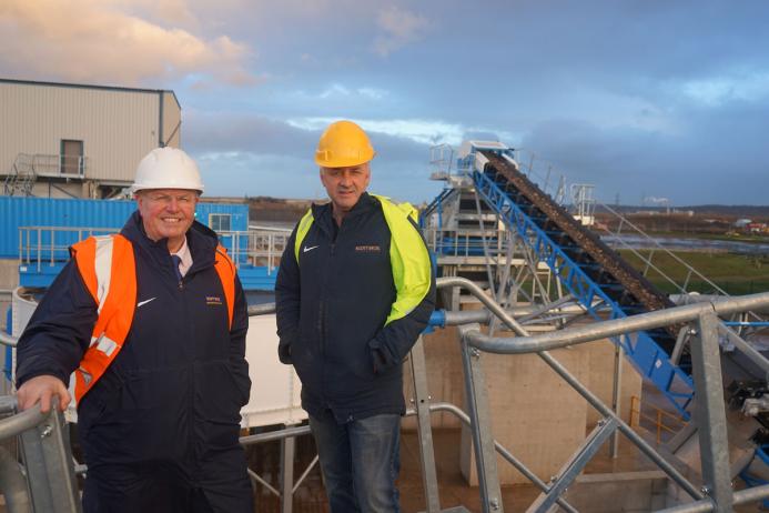 L-R: Directors Bob Borthwick and Peter Scott at the £6 million wash plant, which is still undergoing commissioning work