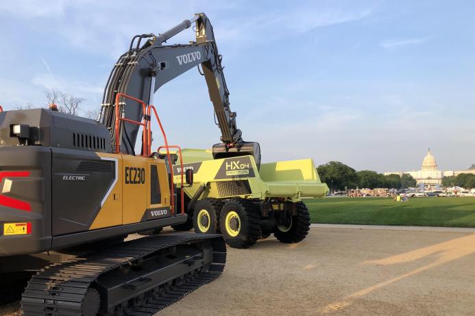 Solutions for today, such as the EC230 Electric excavator, and tomorrow, such as the HX04 fuel-cell prototype, were on display on the National Mall in Washington DC