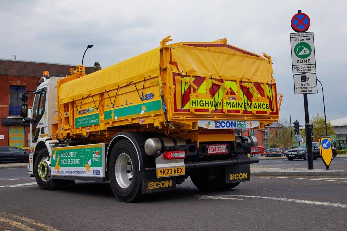 The 19-tonne Volvo FE Electric 4x2 chassis featuring the new Econ E-QCB system