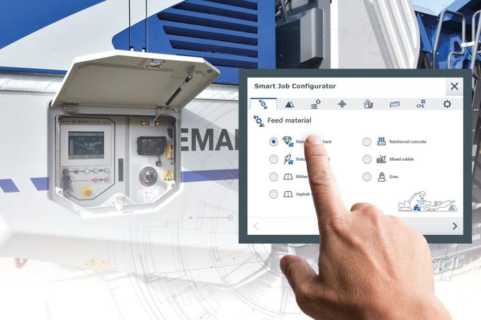 On the SPECTIVE touch panel the Smart Job Configurator can be used as a ‘QuickStart’ for simple set-up of the Kleemann machine
