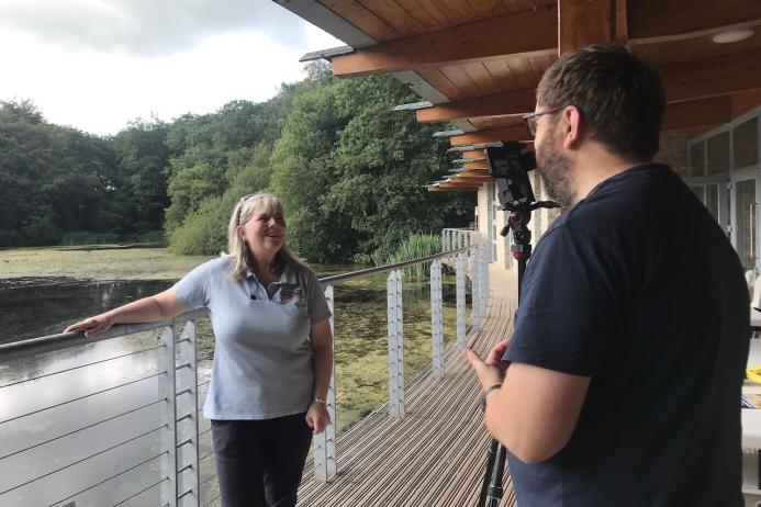 Adel Avery being interviewed at the Somerset Earth Science Centre