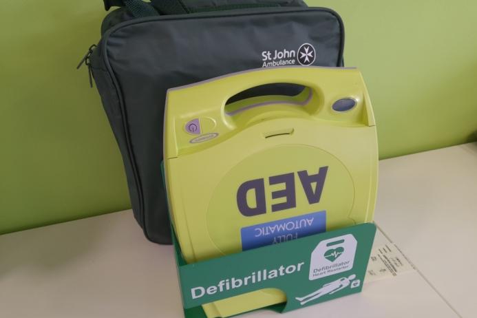 One of Raymond Brown Group’s new automated external defibrillators (AEDs)