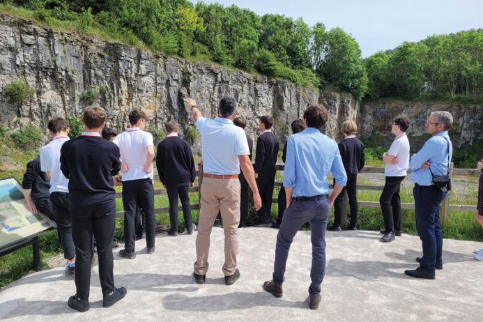 Senior schoolchildren visiting the National Stone Centre
