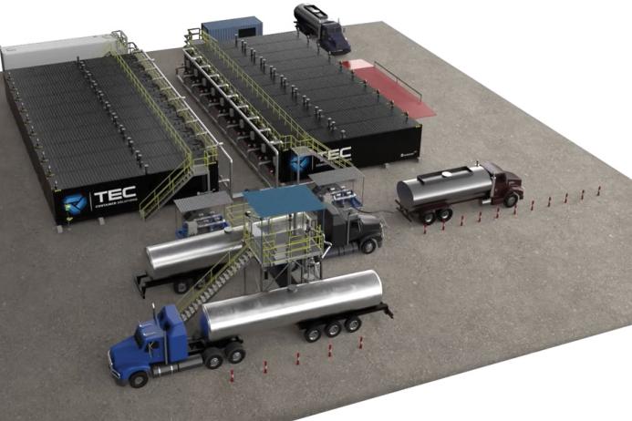 Schematic of a large modular Bitutainer storage facility