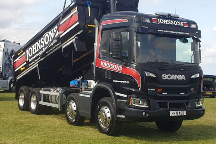 Johnsons Aggregate and Recycling are fitting the latest-generation Wheely-Safe technology across their fleet of eight-wheel tippers