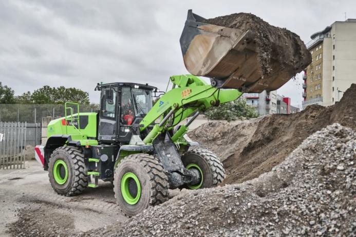 The 21-tonne, zero-emission 856HE has a 3.5 cubic metre bucket capacity