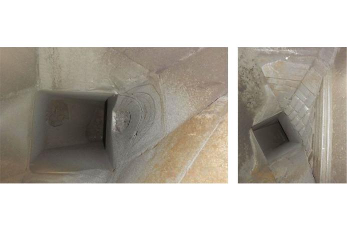Crushed slag chute