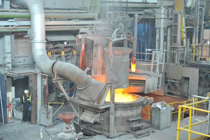 The 7-tonne electric-arc furnace at the Materials Processing Institute’s Teesside campus