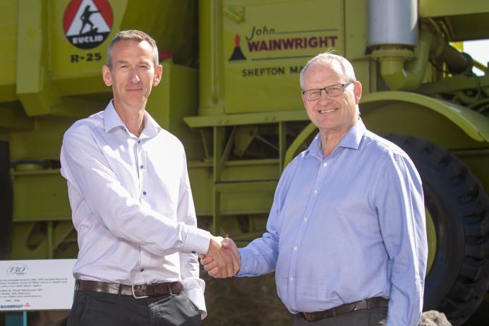L–R: New chief executive officer Tom Longland with Peter Barkwill who will remain involved with Wainwright as a non-executive director