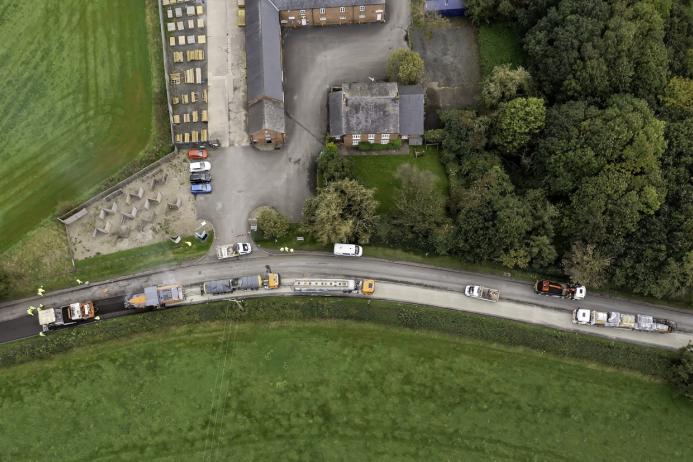 Colas using the in-situ Recycol process on the A41 in Cheshire in October 2023