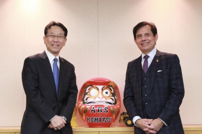 L-R: Hiroyuki Ogawa, president and chief executive officer of Komatsu Ltd, and Subhash Dhar, founder, chairman and chief executive officer of ABS