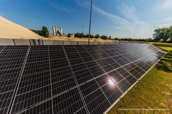 Photovoltaic farm at a Cemex Poland ready-mixed concrete plant