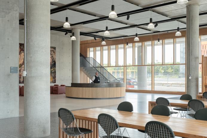 Reception area at 1 New Park Square. Photo: AHMM