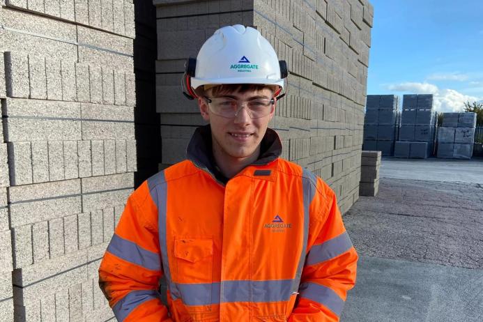 Callum King has just completed his first year of a Higher Apprenticeship within Aggregate Industries’ Concrete Products division, based at Croft, in Leicester