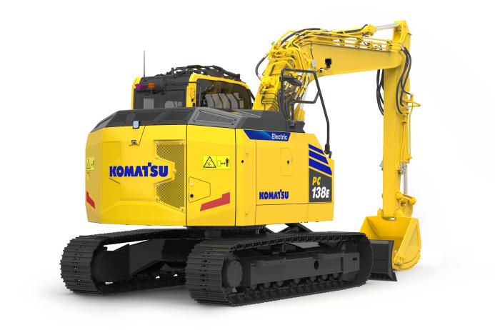 The new 13-tonne class Komatsu PC138E-11 electric excavator 