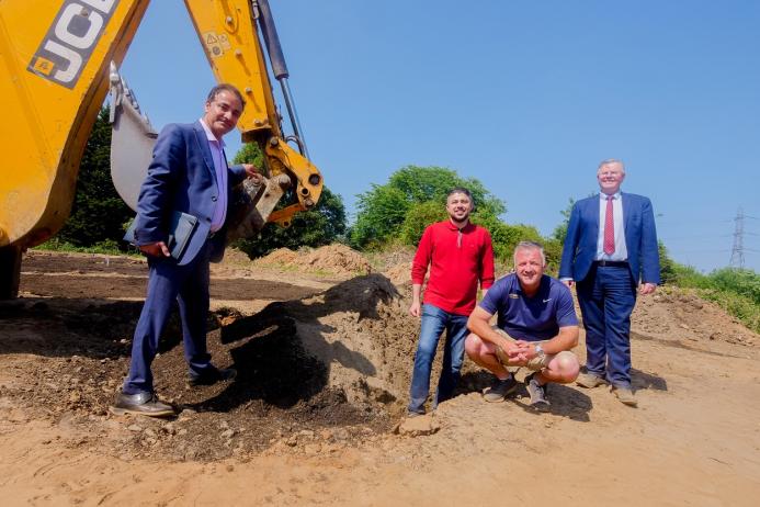 L-R: Dr Sina Rezaei Gomari; Mardin Abdalqadir; Peter Scott; and Bob Borthwick at the carbon sequestration research site