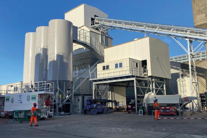 DCM96 semi mobile concrete batching plant, designed, manufactured, and installed by D&C Engineers