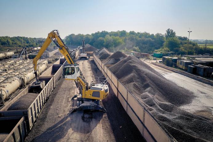 Rail distribution of aggregates, for example, can reduce carbon emissions by 76% compared with road transport