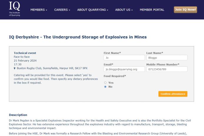IQ Event Listing page