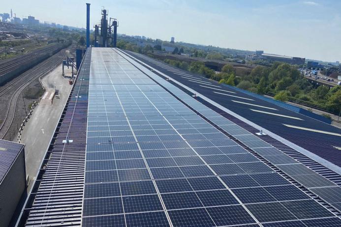 Solar PV panels have been installed at Tarmac’s Washwood Heath plant
