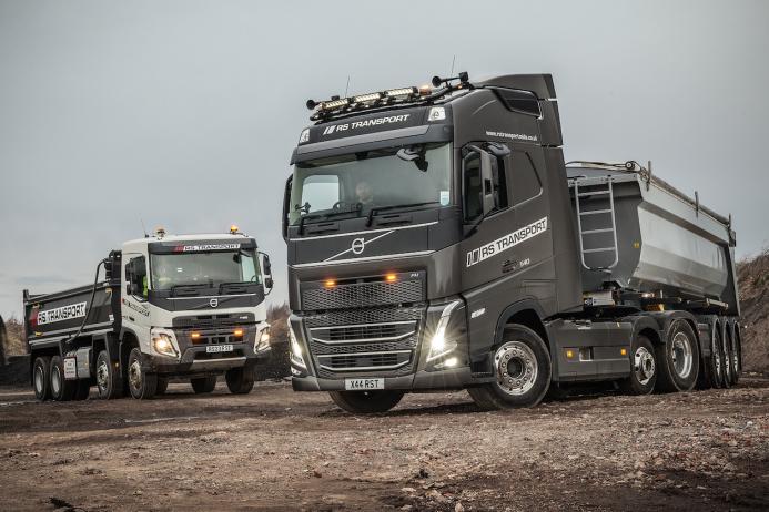 RS Transport have taken delivery of a new Volvo FH 540 Globetrotter 6x2 tractor unit and two Volvo FMX 8x4 rigid tippers