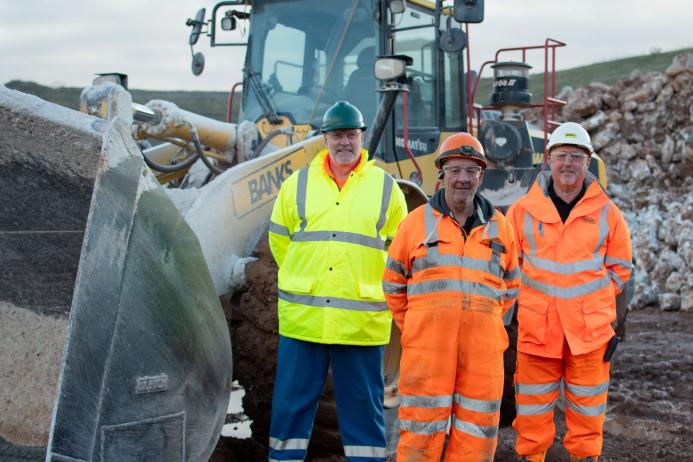 L-R: Kevin Glasper of Saint-Gobain Formula with Bert Emson and Neil Cook of Banks Mining