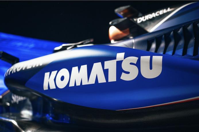 Komatsu’s logo and branding will feature prominently on the Williams Racing F1 car livery