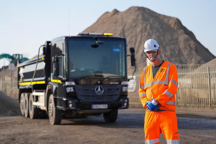 Driver Peter Watson is impressed with the visibility from his Mercedes-Benz Econic tipper